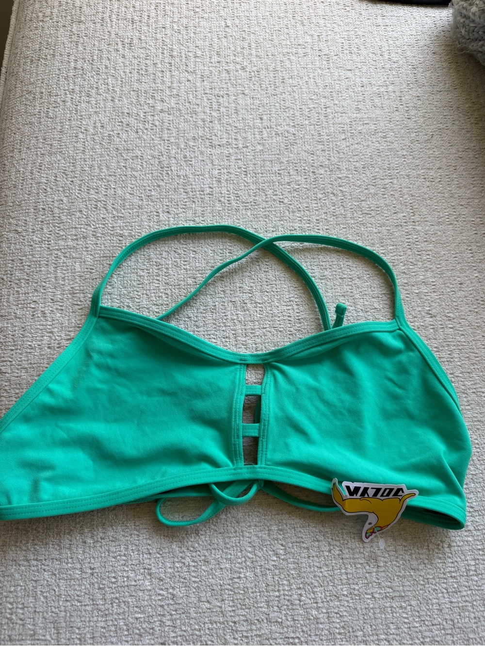 NWT Jolyn Women's Teal Tie Back Bikini Top
